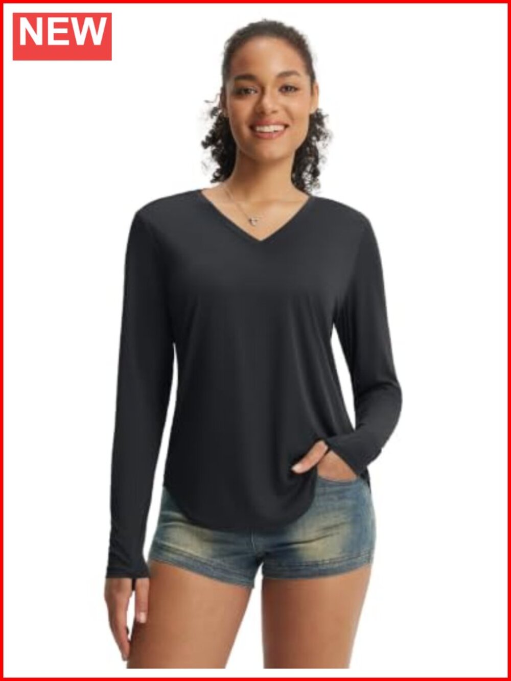 baleaf Women's UPF 50+ Sun Shirt Long Sleeve V Neck Outdoor